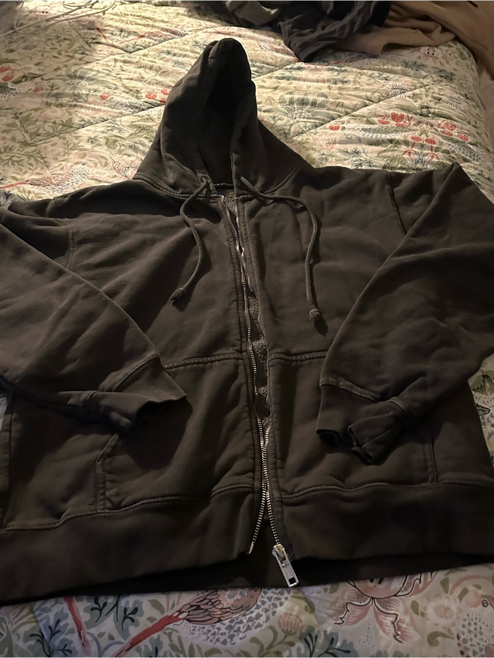 Brandy Melville Black Zip-Up Hoodie